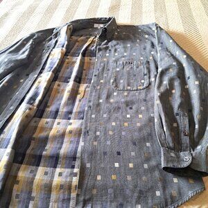 Zanella Men's Gray Stylish Casual Shirt Made in Italy Vintage Size L